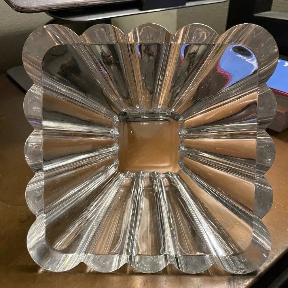 Beautiful Vintage Lenox Lead Crystal Candy Dish Square 6